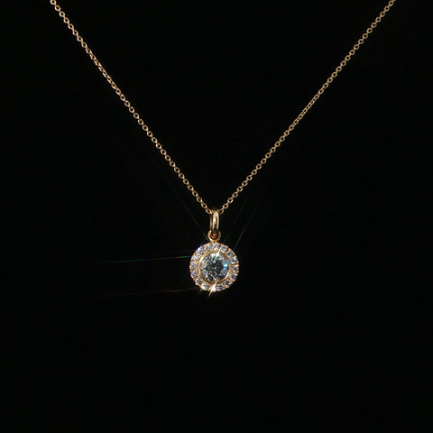 18K Yellow Gold Round Diamond Pendant | 0.7 CTW | 16-18 Inch