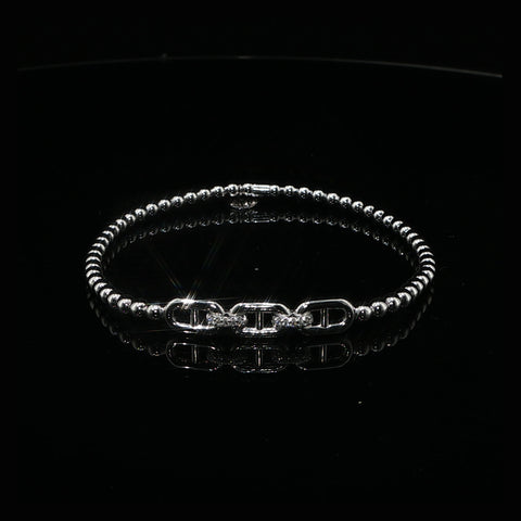 Hulchi Belluni Diamond Anchor Link Stretch Bracelet
