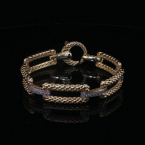 14K Yellow Gold Open Link Bracelet | 0.72 CTW | 7 Inch