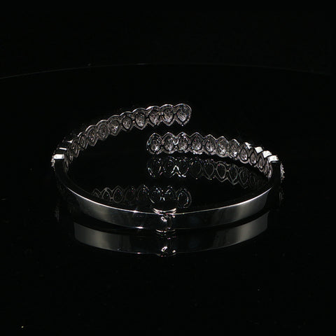 14K White Gold Diamond Bangle Bracelet | 1.59 CTW