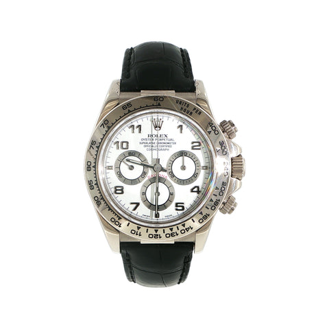 Rolex Cosmograph Daytona | Leather Bracelet | White Gold | Ref. 16519