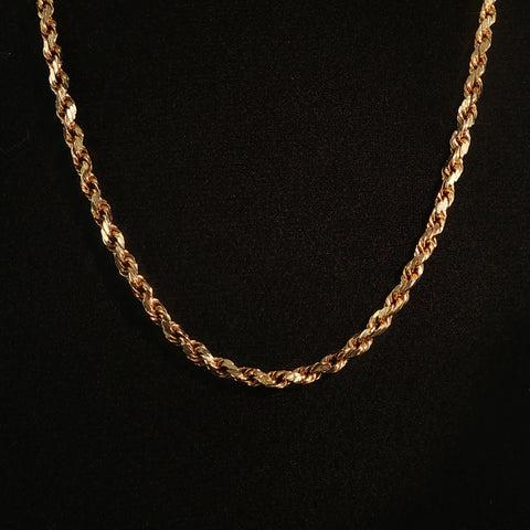 14K Yellow Gold Twisted Rope Chain | 20 Inch | 9 Grams