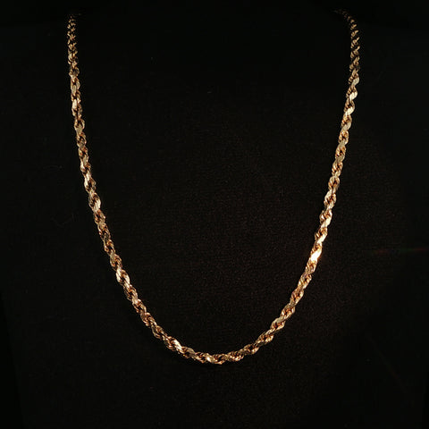 14K Yellow Gold Twisted Rope Chain | 20 Inch | 9 Grams