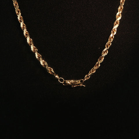 14K Yellow Gold Twisted Rope Chain | 20 Inch | 9 Grams