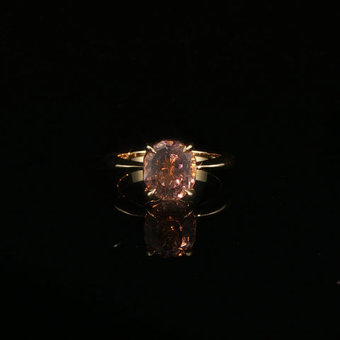 18K Yellow Gold Morganite Cocktail Ring | 2.63 CTW | Size 6