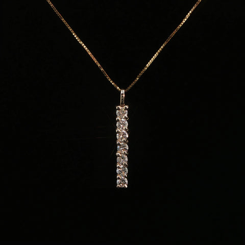 14K Yellow Gold Natural Diamond Pave Drop Necklace | 0.5 CTW