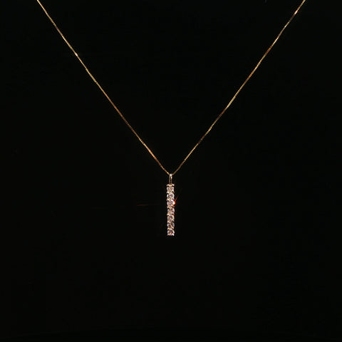 14K Yellow Gold Natural Diamond Pave Drop Necklace | 0.5 CTW