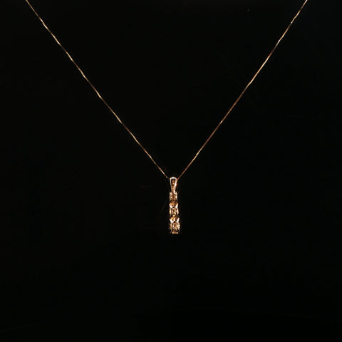 10K Yellow Gold Natural Diamond Graduating Pendant Necklace | 0.25 CTW