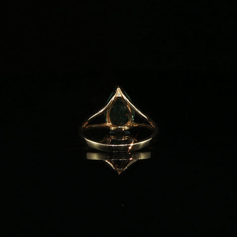 14K Yellow Gold Pear Cut Topaz Ring | Size 7