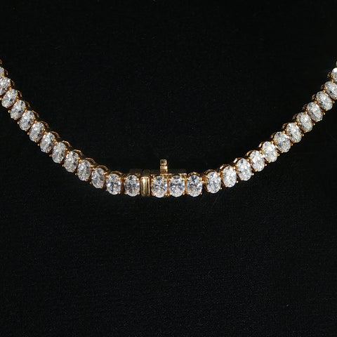 14K Yellow Gold Oval Lab Diamond Graduating Chain | 48.98 CTW | 16 Inch