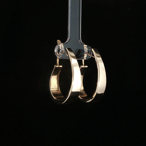 14K Yellow Gold Elongated Hoops | 4.7 Grams