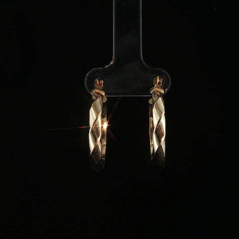 14K Yellow Gold Mini Twisted Hoop Earrings | 1.9 Grams