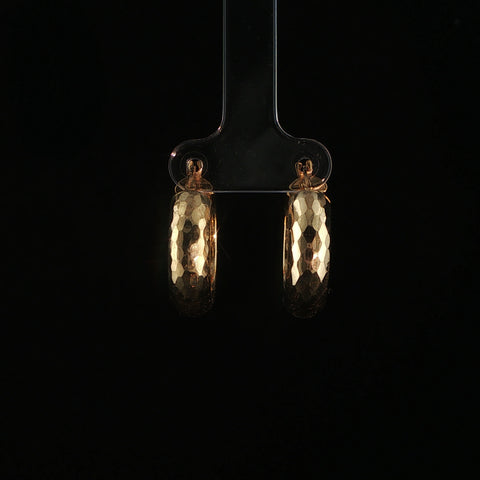 14K Yellow Gold Honeycomb Hoop Earrings | 3 Grams