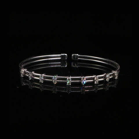 14K White Gold Diamond Flex Bangle | 0.47 CTW | 7 Inch
