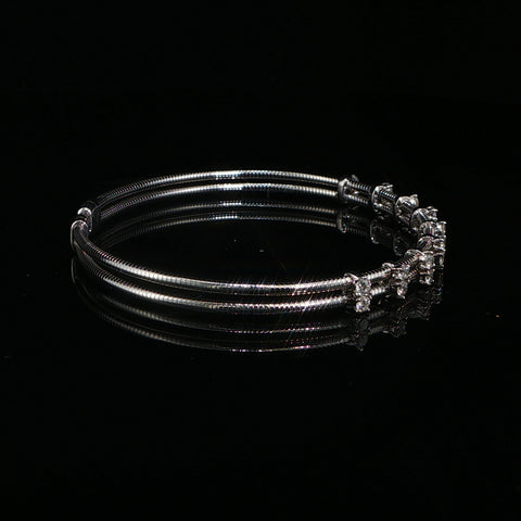 14K White Gold Diamond Flex Bangle | 0.47 CTW | 7 Inch