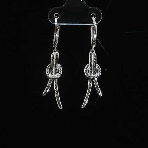 14K White Gold Diamond Knot Earrings | 0.75 CTW