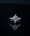 10K White Gold Women’s Lab Pear Cut Halo Diamond Ring Size 7