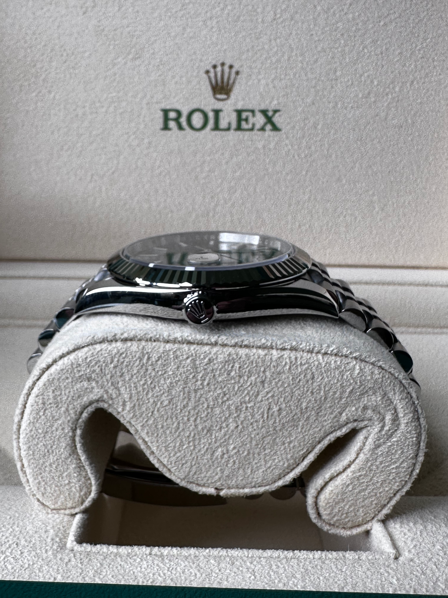 Brand New 2024 Mint Green Motif Datejust Jubilee Fluted DISCONTINUED 126334-0030 image 4