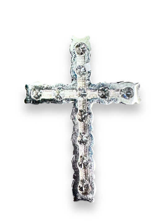 White Gold CVD Lab 2A Diamond Cross Pendant 7.42CT 22.91GR image 1