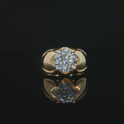 10K Yellow Gold Diamond Men's Ring Size 7
