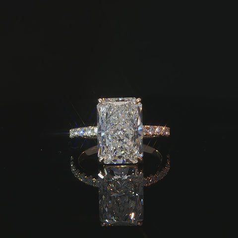 14K Yellow Gold Radiant Cut Diamond Engagement Ring