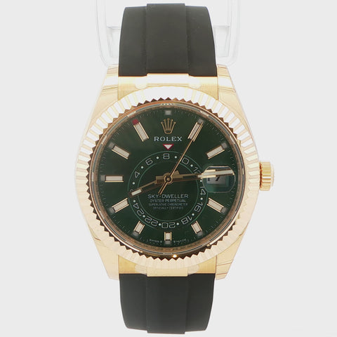 2025 Rolex Sky-Dweller Green Dial Oysterflex Ref. 336238