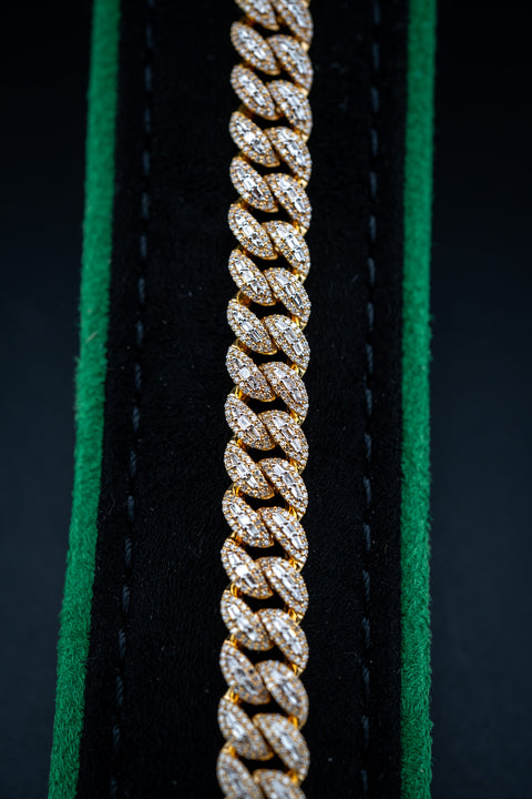 10K Yellow Gold Diamond Cuban Bracelet – 8" / 8mm – 3.8ctw Natural Diamonds – 26.5g