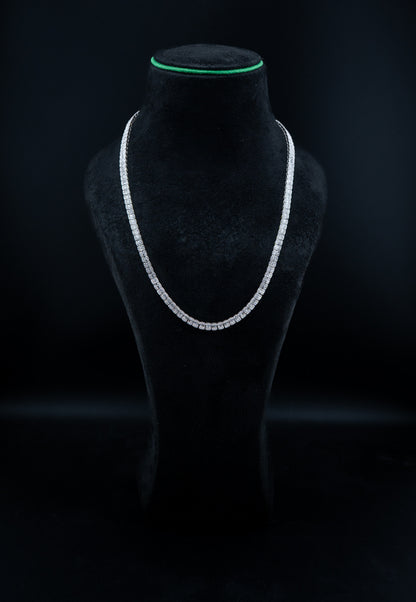 10K White Gold Diamond Tennis Chain Necklace – 22" – 5mm – 10.21ctw Natural Diamonds – 40.5g