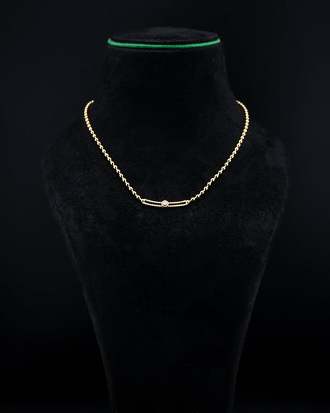 Hulchi Belluni Diamond Bar Necklace – 18K Yellow Gold