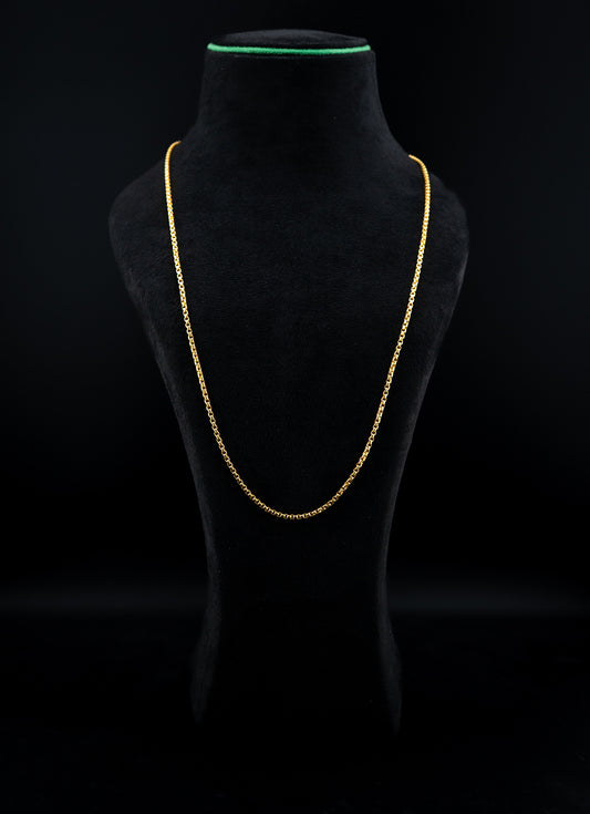 Mene 24K Yellow Gold Box Chain Necklace – 26 Inch
