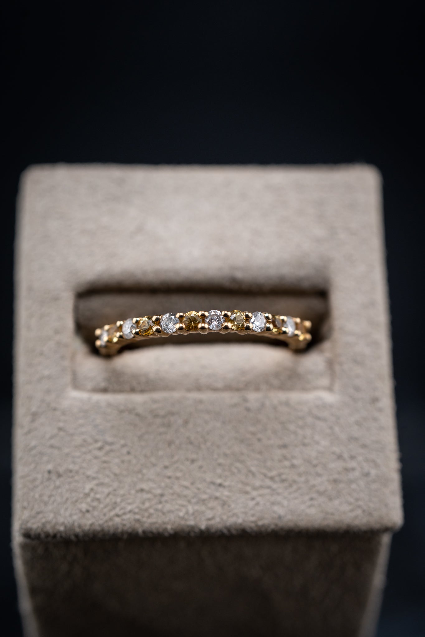 14K Yellow Gold Yellow Sapphire & Diamond Ring, 0.20 CTW, Size 7