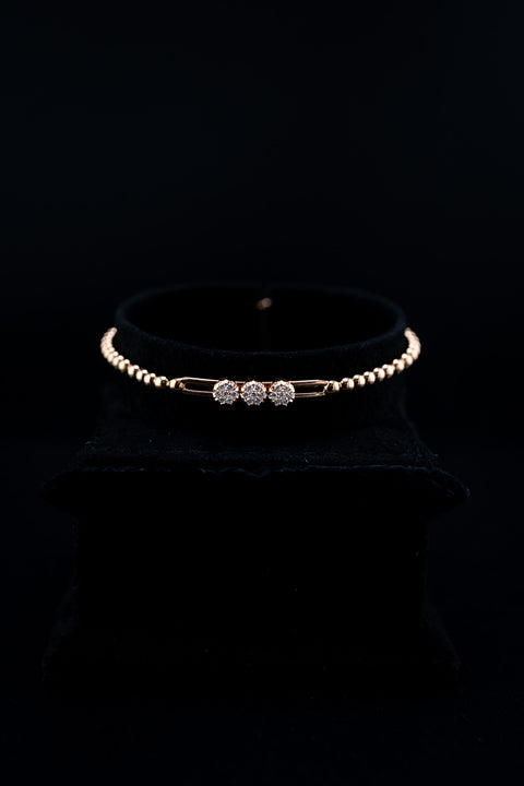 Hulchi Belluni 18K Rose Gold Diamond Cluster Slide Bracelet