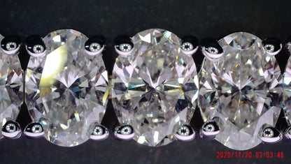 14K White Gold Oval Cut Diamond Tennis Bracelet 20.85 Carats, 7In image 7