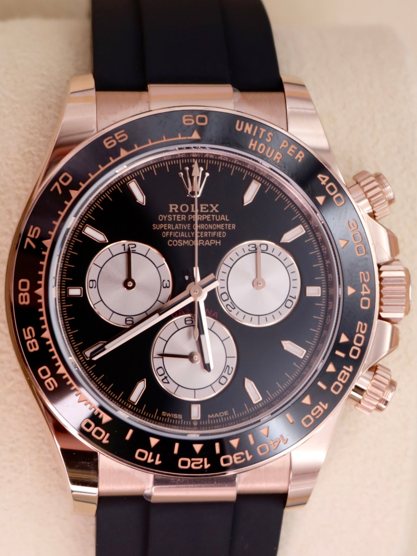 2024 Rolex Cosmograph Daytona 126515LN - Everose Gold, Black Dial, Oysterflex image 8