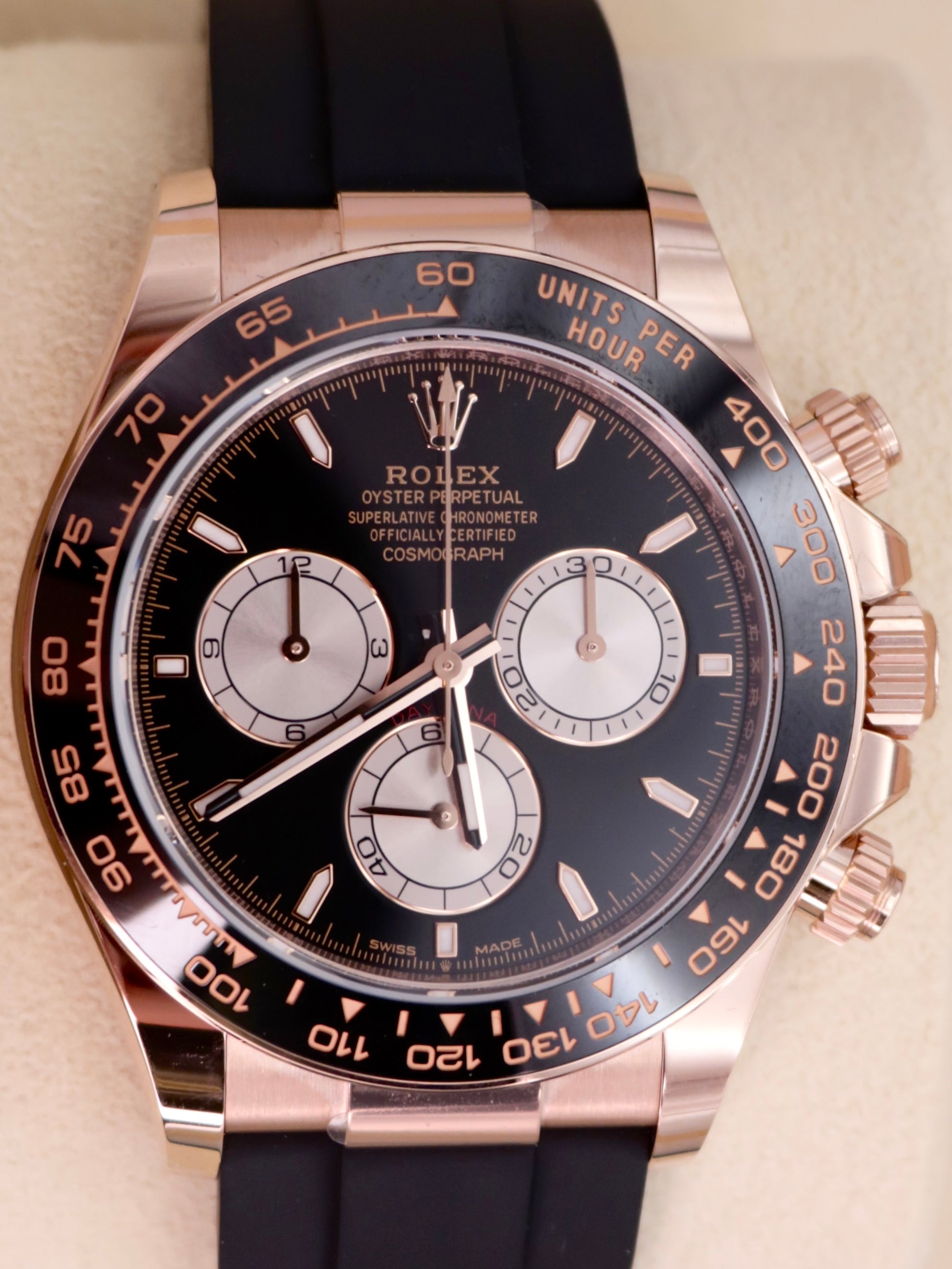 2024 Rolex Cosmograph Daytona 126515LN - Everose Gold, Black Dial, Oysterflex image 8