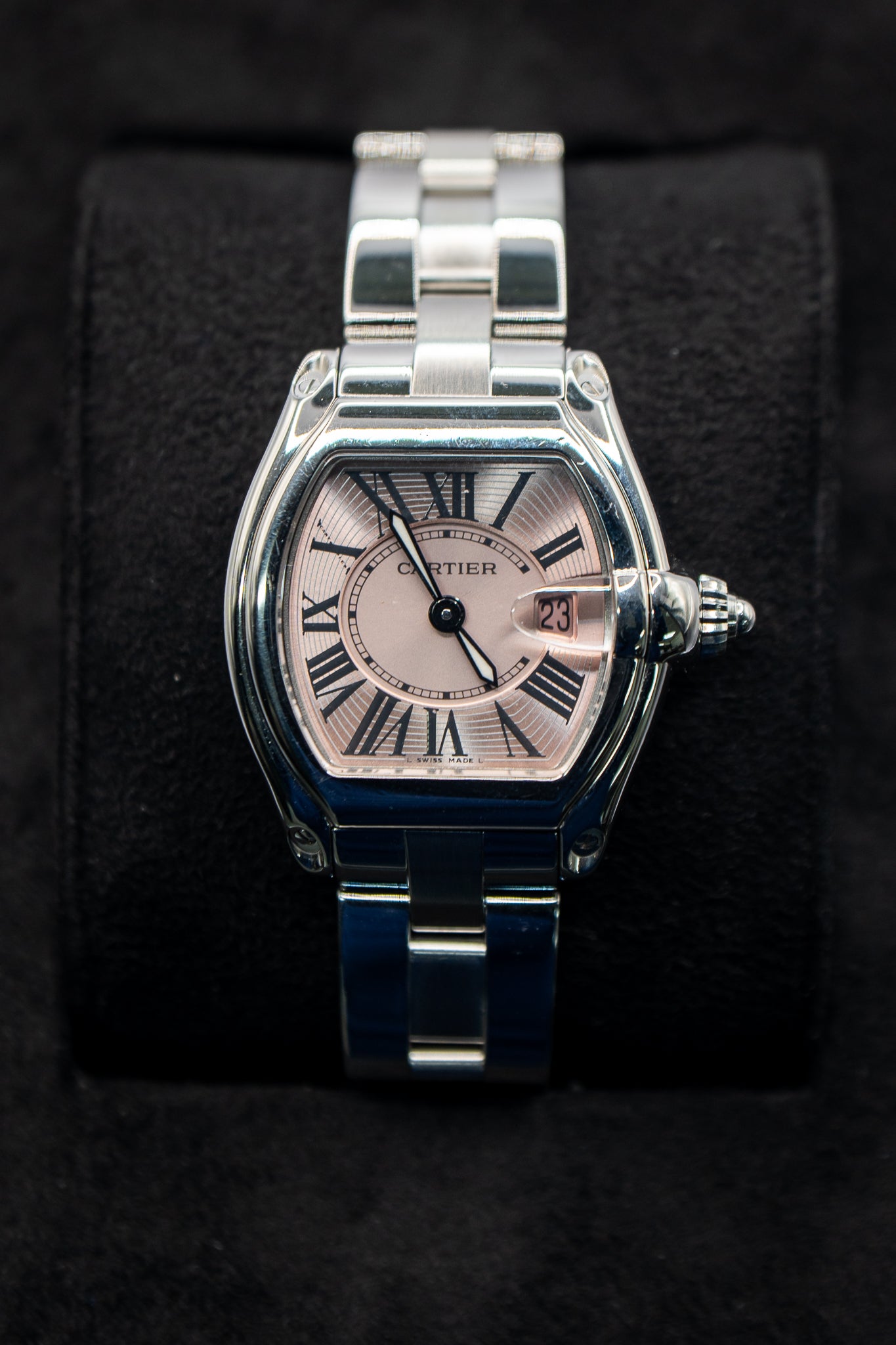 2010s Cartier Roadster Small Model W62017V3 - Pink Dial, Stainless Steel