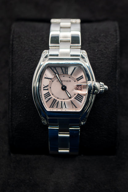 2010s Cartier Roadster Small Model W62017V3 - Pink Dial, Stainless Steel