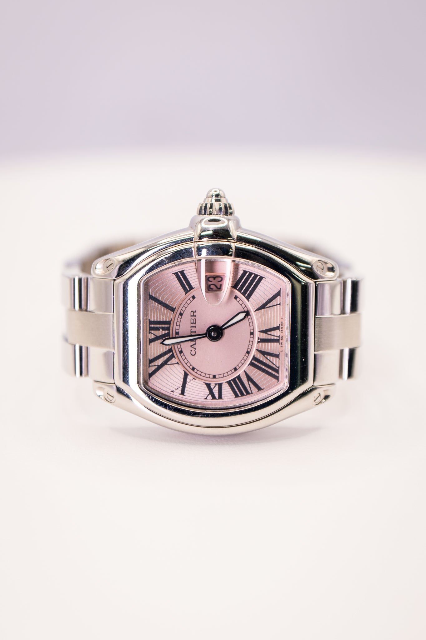 2010s Cartier Roadster Small Model W62017V3 - Pink Dial, Stainless Steel