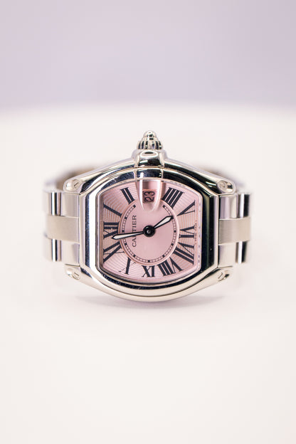 2010s Cartier Roadster Small Model W62017V3 - Pink Dial, Stainless Steel