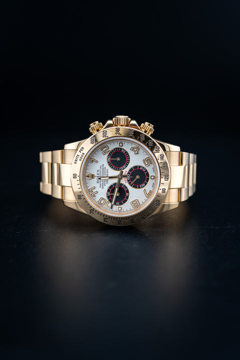 2013 Rolex Daytona 18K Yellow Gold White Racing Dial – Ref. 116528 – Mint Complete Set