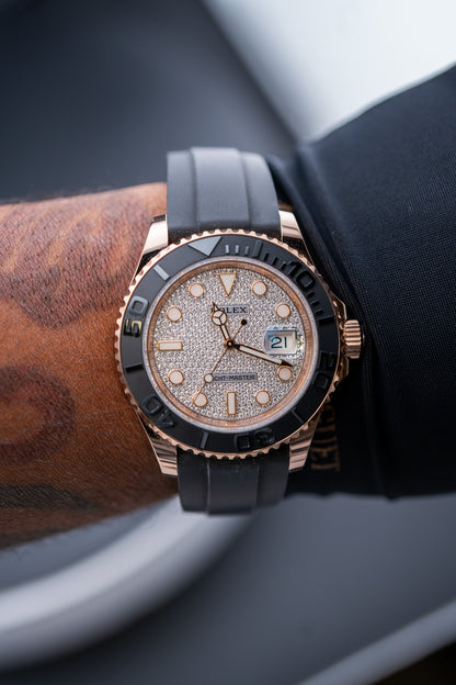 Rolex Yacht-Master 40 – Everose Gold – Factory Pave Diamond Dial – 126655 – Mint – Complete Set