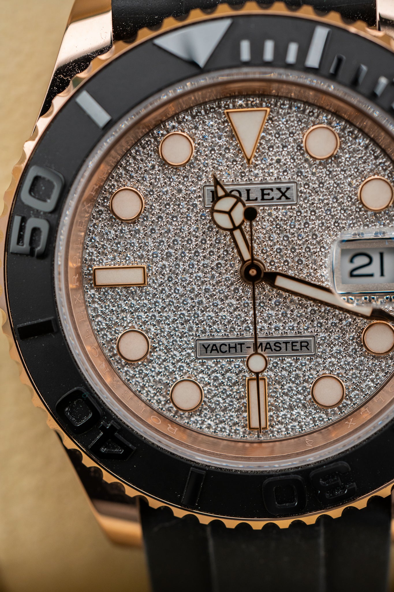 Rolex Yacht-Master 40 – Everose Gold – Factory Pave Diamond Dial – 126655 – Mint – Complete Set