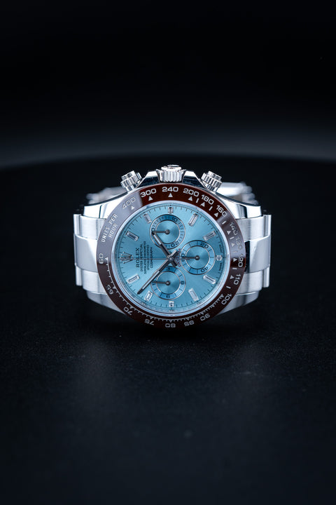 2022 Rolex Cosmograph Daytona – Ref. 116506 – Platinum with Ice Blue Dial – Mint Condition, Complete Set
