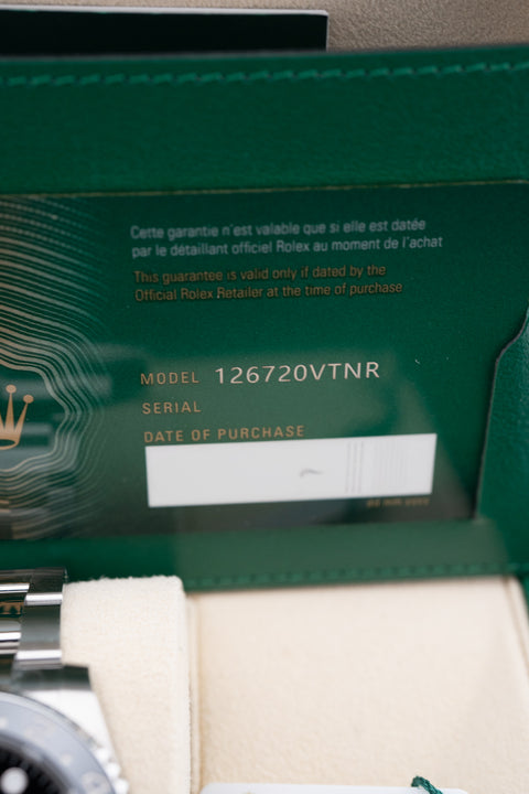 2022 Rolex GMT-Master II “Sprite” – Ref. 126720VTNR – Mint Pre-Owned Complete Set –