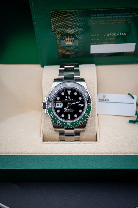 2022 Rolex GMT-Master II “Sprite” – Ref. 126720VTNR – Mint Pre-Owned Complete Set –