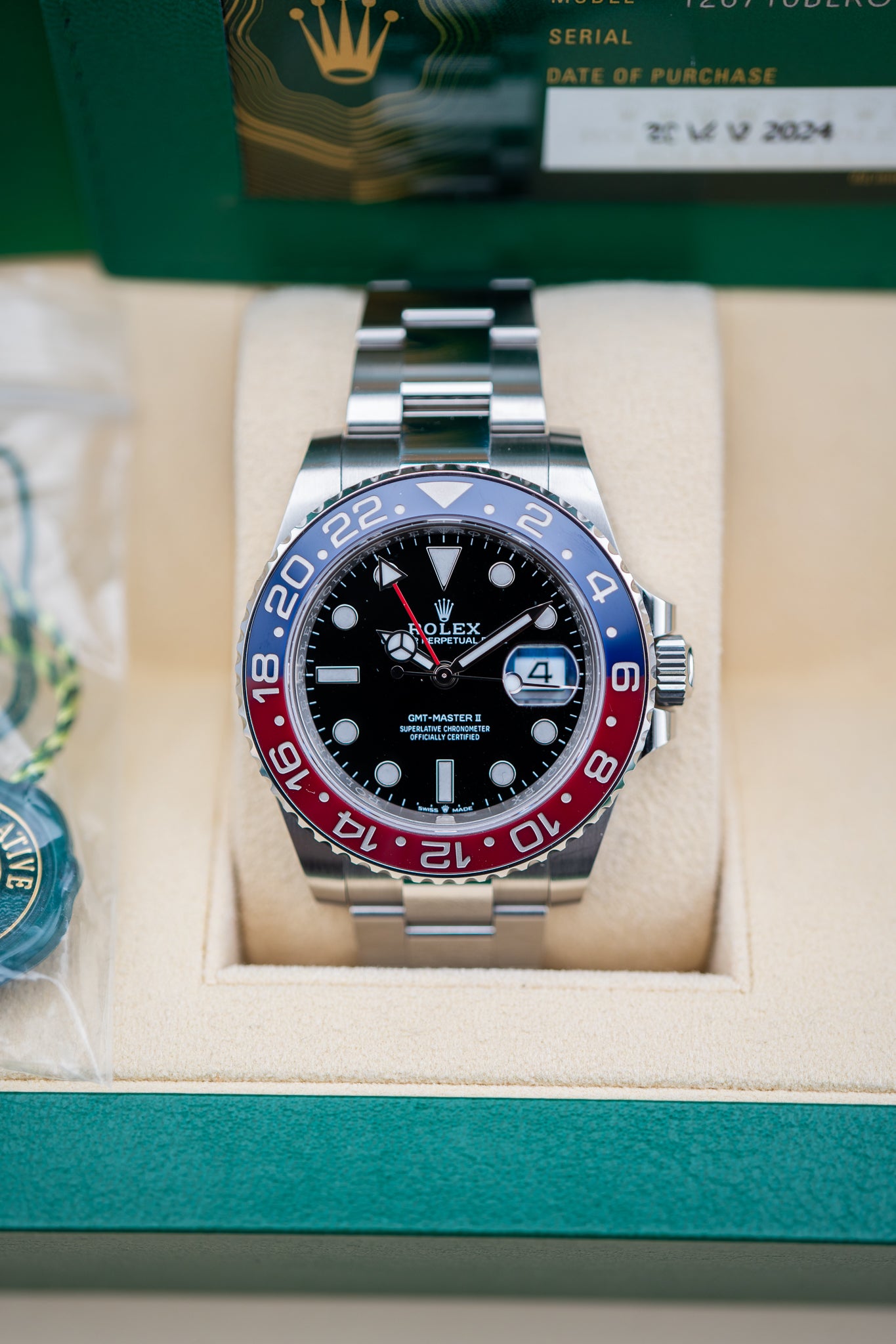 2023 Rolex GMT-Master II “Pepsi” – 126710BLRO – Oyster Bracelet – Preowned – Complete Set