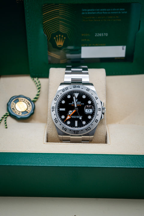 2024 Rolex Explorer II Black Dial – Brand New, Complete Set