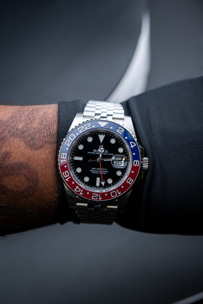 2022 Rolex GMT-Master II “Pepsi” – 126710BLRO – Stainless Steel – Preowned – Complete Set