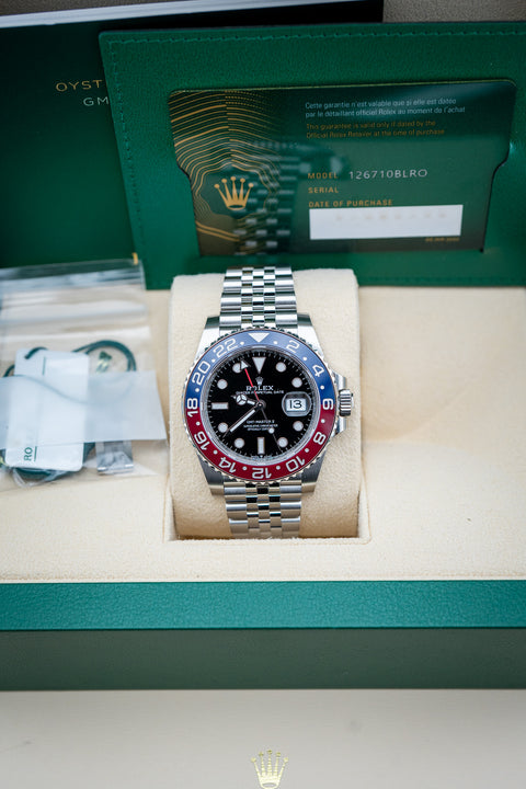 2024 Rolex GMT-Master II Pepsi Jubilee – Ref. 126710BLRO – Like New Complete Set