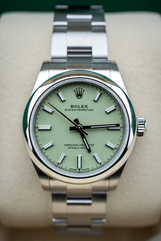 2025 Rolex Oyster Perpetual 31 “Pistachio” – Ref. 277200 – Stainless Steel – Brand New, Complete Set